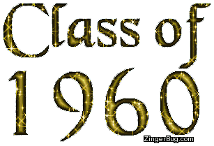Click to get the codes for this image. Class Of 1960 Gold Glitter, Class Of 1960 Free glitter graphic image designed for posting on Facebook, Twitter or any forum or blog.