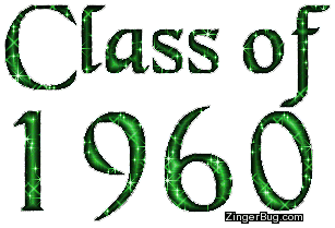 Click to get the codes for this image. Class Of 1960 Green Glitter, Class Of 1960 Free glitter graphic image designed for posting on Facebook, Twitter or any forum or blog.