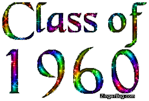 Click to get the codes for this image. Class Of 1960 Rainbow Glitter, Class Of 1960 Free glitter graphic image designed for posting on Facebook, Twitter or any forum or blog.