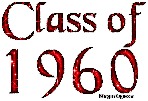 Click to get the codes for this image. Class Of 1960 Red Glitter, Class Of 1960 Free glitter graphic image designed for posting on Facebook, Twitter or any forum or blog.