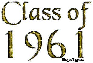 Click to get the codes for this image. Class Of 1961 Gold Glitter, Class Of 1961 Free glitter graphic image designed for posting on Facebook, Twitter or any forum or blog.