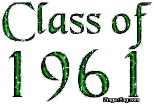 Click to get the codes for this image. Class Of 1961 Green Glitter, Class Of 1961 Free glitter graphic image designed for posting on Facebook, Twitter or any forum or blog.
