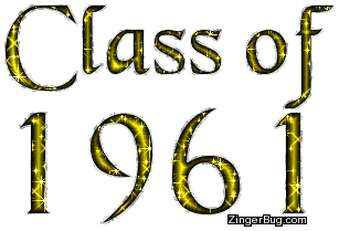 Click to get the codes for this image. Class Of 1961 Yellow Glitter, Class Of 1961 Free glitter graphic image designed for posting on Facebook, Twitter or any forum or blog.