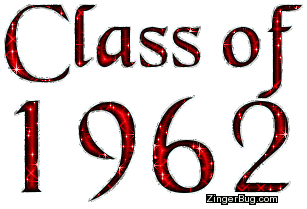 Click to get the codes for this image. Class Of 1962 Red Glitter, Class Of 1962 Free glitter graphic image designed for posting on Facebook, Twitter or any forum or blog.