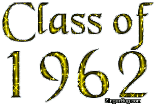 Click to get the codes for this image. Class Of 1962 Yellow Glitter, Class Of 1962 Free glitter graphic image designed for posting on Facebook, Twitter or any forum or blog.