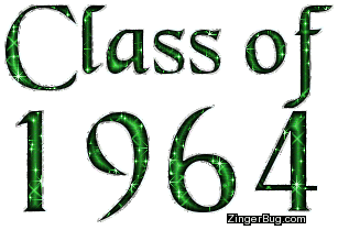 Click to get the codes for this image. Class Of 1964 Green Glitter, Class Of 1964 Free glitter graphic image designed for posting on Facebook, Twitter or any forum or blog.
