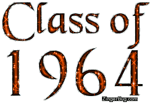 Click to get the codes for this image. Class Of 1964 Orange Glitter, Class Of 1964 Free glitter graphic image designed for posting on Facebook, Twitter or any forum or blog.