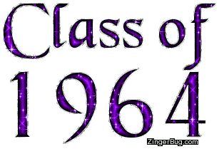 Click to get the codes for this image. Class Of 1964 Purple Glitter, Class Of 1964 Free glitter graphic image designed for posting on Facebook, Twitter or any forum or blog.
