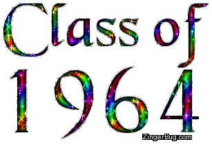 Click to get the codes for this image. Class Of 1964 Rainbow Glitter, Class Of 1964 Free glitter graphic image designed for posting on Facebook, Twitter or any forum or blog.