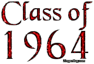 Click to get the codes for this image. Class Of 1964 Red Glitter, Class Of 1964 Free glitter graphic image designed for posting on Facebook, Twitter or any forum or blog.