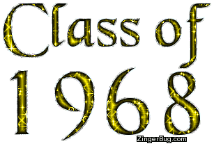 Click to get the codes for this image. Class Of 1968 Yellow Glitter, Class Of 1968 Free glitter graphic image designed for posting on Facebook, Twitter or any forum or blog.