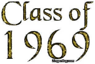 Click to get the codes for this image. Class Of 1969 Gold Glitter, Class Of 1969 Free glitter graphic image designed for posting on Facebook, Twitter or any forum or blog.