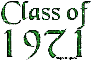 Click to get the codes for this image. Class Of 1971 Green Glitter, Class Of 1971 Free glitter graphic image designed for posting on Facebook, Twitter or any forum or blog.