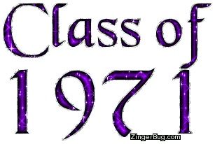 Click to get the codes for this image. Class Of 1971 Purple Glitter, Class Of 1971 Free glitter graphic image designed for posting on Facebook, Twitter or any forum or blog.