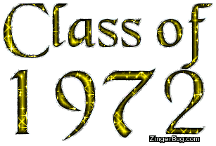 Click to get the codes for this image. Class Of 1972 Yellow Glitter, Class Of 1972 Free glitter graphic image designed for posting on Facebook, Twitter or any forum or blog.