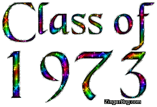 Click to get the codes for this image. Class Of 1973 Rainbow Glitter, Class Of 1973 Free glitter graphic image designed for posting on Facebook, Twitter or any forum or blog.
