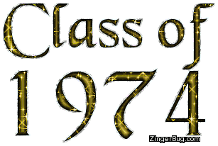 Click to get the codes for this image. Class Of 1974 Gold Glitter, Class Of 1974 Free glitter graphic image designed for posting on Facebook, Twitter or any forum or blog.