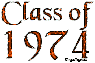Click to get the codes for this image. Class Of 1974 Orange Glitter, Class Of 1974 Free glitter graphic image designed for posting on Facebook, Twitter or any forum or blog.