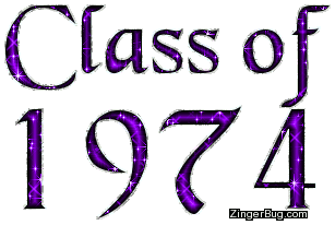Click to get the codes for this image. Class Of 1974 Purple Glitter, Class Of 1974 Free glitter graphic image designed for posting on Facebook, Twitter or any forum or blog.