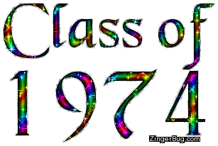 Click to get the codes for this image. Class Of 1974 Rainbow Glitter, Class Of 1974 Free glitter graphic image designed for posting on Facebook, Twitter or any forum or blog.
