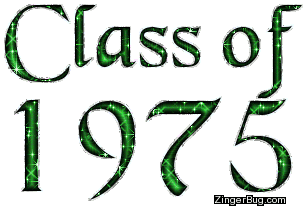 Click to get the codes for this image. Class Of 1975 Green Glitter, Class Of 1975 Free glitter graphic image designed for posting on Facebook, Twitter or any forum or blog.