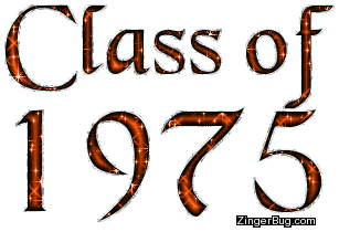 Click to get the codes for this image. Class Of 1975 Orange Glitter, Class Of 1975 Free glitter graphic image designed for posting on Facebook, Twitter or any forum or blog.