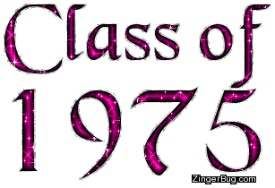 Click to get the codes for this image. Class Of 1975 Pink Glitter, Class Of 1975 Free glitter graphic image designed for posting on Facebook, Twitter or any forum or blog.