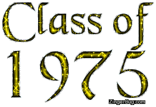 Click to get the codes for this image. Class Of 1975 Yellow Glitter, Class Of 1975 Free glitter graphic image designed for posting on Facebook, Twitter or any forum or blog.