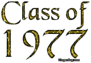 Click to get the codes for this image. Class Of 1977 Gold Glitter, Class Of 1977 Free glitter graphic image designed for posting on Facebook, Twitter or any forum or blog.