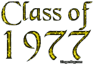 Click to get the codes for this image. Class Of 1977 Yellow Glitter, Class Of 1977 Free glitter graphic image designed for posting on Facebook, Twitter or any forum or blog.