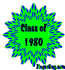 Click to get the codes for this image. Class Of 1980 Green Blue Starburst Glitter Graphic, Class Of 1980 Free glitter graphic image designed for posting on Facebook, Twitter or any forum or blog.