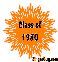Click to get the codes for this image. Class Of 1980 Orange Starburst Glitter Graphic, Class Of 1980 Free glitter graphic image designed for posting on Facebook, Twitter or any forum or blog.