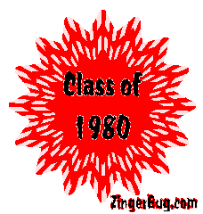 Click to get the codes for this image. Class Of 1980 Red Starburst Glitter Graphic, Class Of 1980 Free glitter graphic image designed for posting on Facebook, Twitter or any forum or blog.