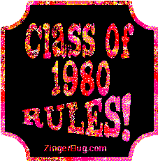 Click to get the codes for this image. Class Of 1980 Rules Red Plaque Glitter Graphic, Class Of 1980 Free glitter graphic image designed for posting on Facebook, Twitter or any forum or blog.