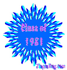 Click to get the codes for this image. Class Of 1981 Blue Starburst Glitter Graphic, Class Of 1981 Free glitter graphic image designed for posting on Facebook, Twitter or any forum or blog.