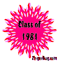 Click to get the codes for this image. Class Of 1981 Red Starburst Glitter Graphic, Class Of 1981 Free glitter graphic image designed for posting on Facebook, Twitter or any forum or blog.
