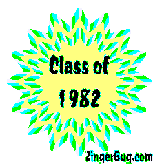 Click to get the codes for this image. Class Of 1982 Pastel Yellow Starburst Glitter Graphic, Class Of 1982 Free glitter graphic image designed for posting on Facebook, Twitter or any forum or blog.