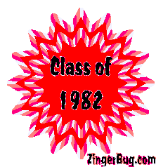 Click to get the codes for this image. Class Of 1982 Red Starburst Glitter Graphic, Class Of 1982 Free glitter graphic image designed for posting on Facebook, Twitter or any forum or blog.