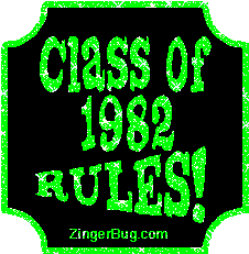 Click to get the codes for this image. Class Of 1982 Rules Green Plaque Glitter Graphic, Class Of 1982 Free glitter graphic image designed for posting on Facebook, Twitter or any forum or blog.