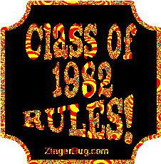 Click to get the codes for this image. Class Of 1982 Rules Red Yellow Plaque Glitter Graphic, Class Of 1982 Free glitter graphic image designed for posting on Facebook, Twitter or any forum or blog.