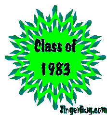 Click to get the codes for this image. Class Of 1983 Green Starburst Glitter Graphic, Class Of 1983 Free glitter graphic image designed for posting on Facebook, Twitter or any forum or blog.
