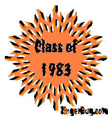 Click to get the codes for this image. Class Of 1983 Orange Starburst Glitter Graphic, Class Of 1983 Free glitter graphic image designed for posting on Facebook, Twitter or any forum or blog.