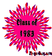 Click to get the codes for this image. Class Of 1983 Red Starburst Glitter Graphic, Class Of 1983 Free glitter graphic image designed for posting on Facebook, Twitter or any forum or blog.