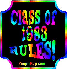 Click to get the codes for this image. Class Of 1983 Rules Rainbow Plaque Glitter Graphic, Class Of 1983 Free glitter graphic image designed for posting on Facebook, Twitter or any forum or blog.