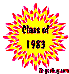 Click to get the codes for this image. Class Of 1983 Yellow Red Starburst Glitter Graphic, Class Of 1983 Free glitter graphic image designed for posting on Facebook, Twitter or any forum or blog.