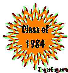 Click to get the codes for this image. Class Of 1984 Orange Starburst Glitter Graphic, Class Of 1984 Free glitter graphic image designed for posting on Facebook, Twitter or any forum or blog.