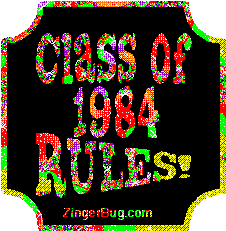 Click to get the codes for this image. Class Of 1984 Rules Multi Colored Plaque Glitter Graphic, Class Of 1984 Free glitter graphic image designed for posting on Facebook, Twitter or any forum or blog.