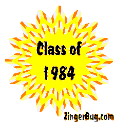 Click to get the codes for this image. Class Of 1984 Sun Starburst Glitter Graphic, Class Of 1984 Free glitter graphic image designed for posting on Facebook, Twitter or any forum or blog.