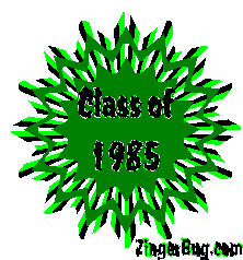 Click to get the codes for this image. Class Of 1985 Green Starburst Glitter Graphic, Class Of 1985 Free glitter graphic image designed for posting on Facebook, Twitter or any forum or blog.