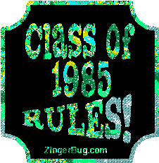 Click to get the codes for this image. Class Of 1985 Rules Green Plaque Glitter Graphic, Class Of 1985 Free glitter graphic image designed for posting on Facebook, Twitter or any forum or blog.